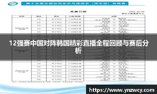 12强赛中国对阵韩国精彩直播全程回顾与赛后分析